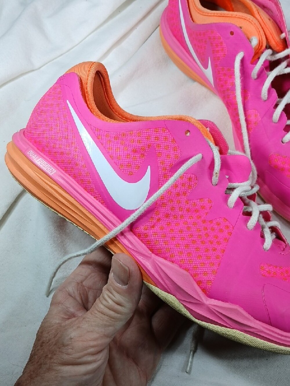 Nike Women's Hot Pink Running Shoes with Orange Interior - Picture 2 of 9